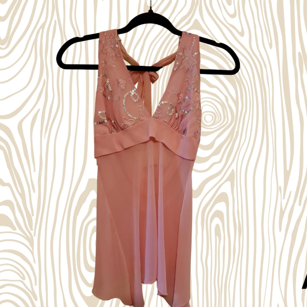 Pink Embellished Sleeveless Top